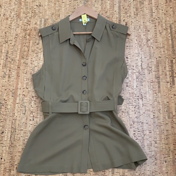 Express Utility Belted Botton Front Tank | Size L - Picture 5 of 9